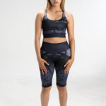 Short Biker Negro con Gris