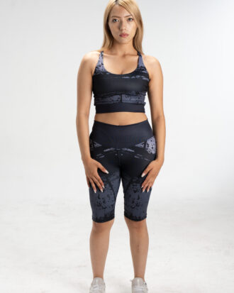 Short Biker Negro con Gris