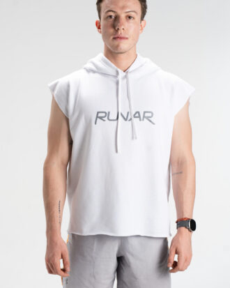 Hoodie blanco sin mangas