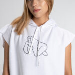 Hoodie blanco sin mangas