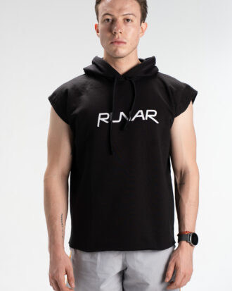 Hoodie negro sin mangas